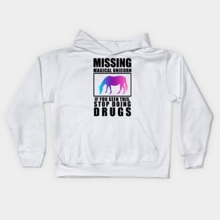 Unicorn Missing colorful horse magic joke idea Kids Hoodie